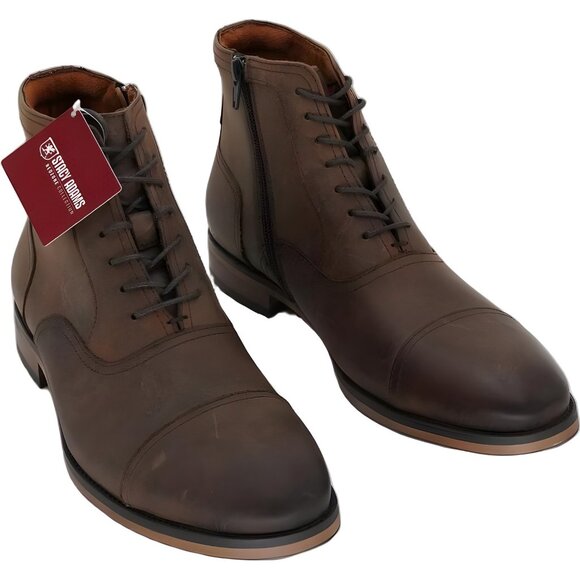 Stacy Adams Men's Porter Cap Toe Side Zip Boots 7M with Fast Shipping - Picture 1 of 6